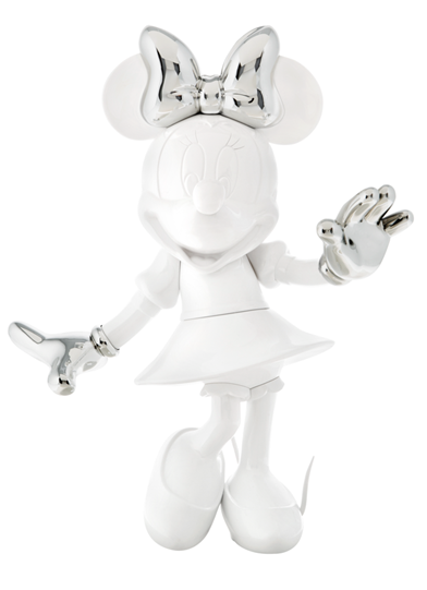 Minnie Welcome Glossy White & Chromed Silver by Leblon Delienne - Limited Edition Sculpture